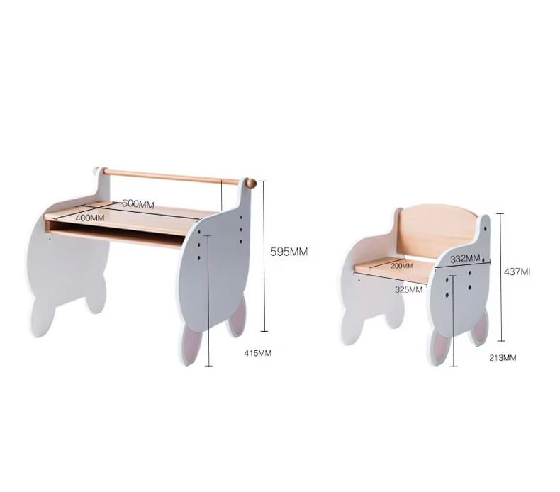 Modern Design Kindergarten Cartoon Children's Desk and Chair Set Writing Desk Solid Wood Primary School Students Study Desk