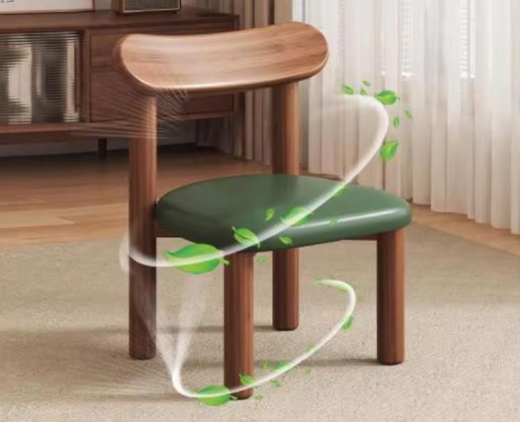 Home Solid Wood Kids Backrest Chair, Small Soft Padded Tea Table Stool