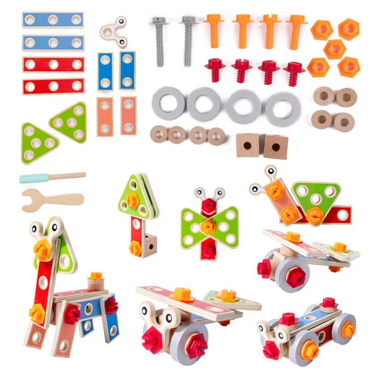 Kids' DIY Early Learning Tool Kit Simulation Screw and Nut Puzzle Building Blocks