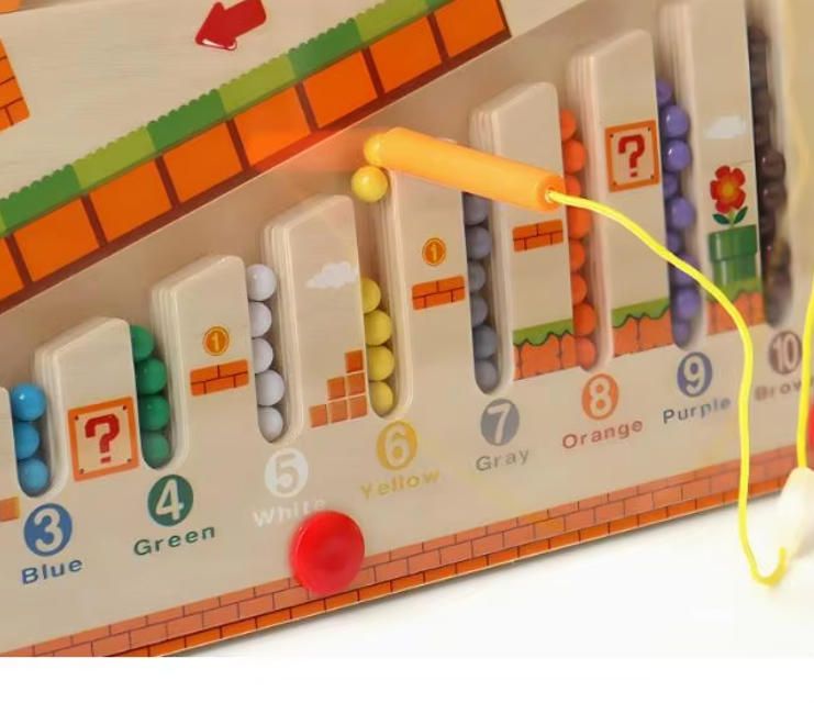 Children's Digital Mushroom House Color Sorting Counting Board Early Education Magnetic Maze Ball Toy