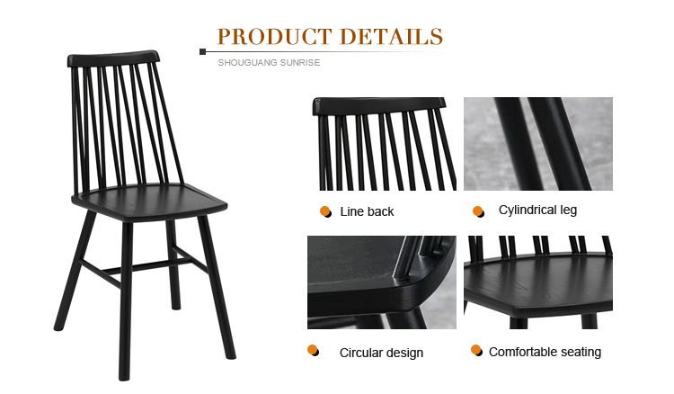 Industrial Design Oak Cafeteria Wooden Dining Chair Modern Black Hotel Restaurant,Restaurant Chair