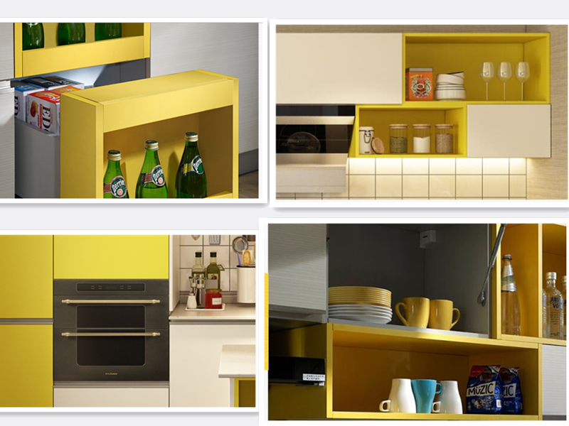 Project high gloss PVC thermal foil modular kitchen cabinet