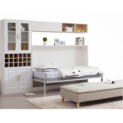 Queen size horizontal save space smart furniture bedroom sets pull down wall bed murphy beds with sofa