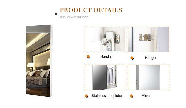 Wooden wall mounted folding ironing board with sliding door