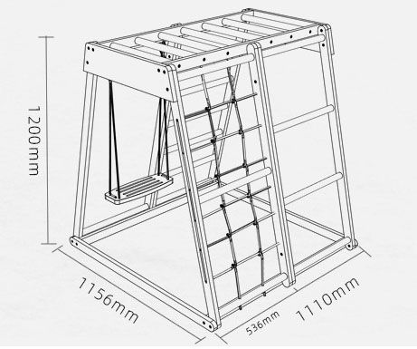 Wooden swing Kids indoor slide wood baby climbing frame swing combination