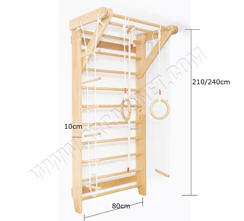 Wall Bars Wood Stall Bar Swedish Ladder Home Gym Gymnastic Climbing