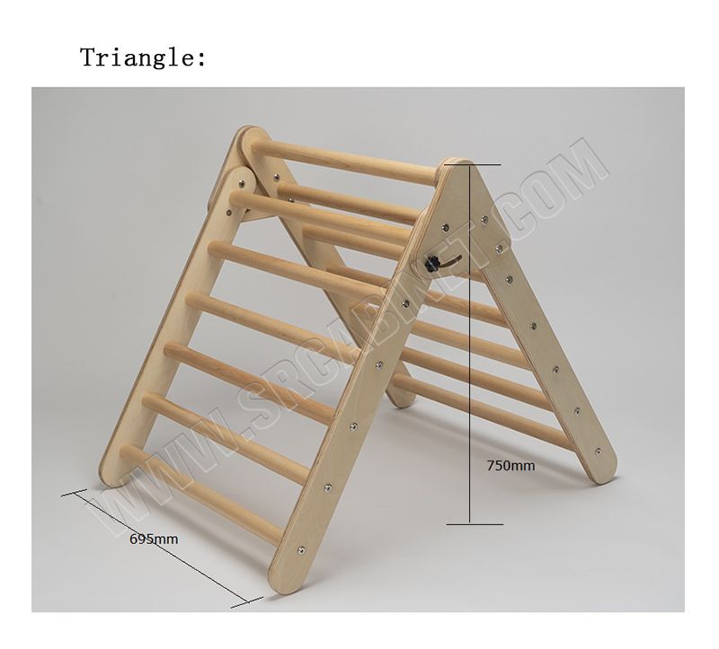 Kids sports indoor wooden climbing frame Triangle and ramp for kids