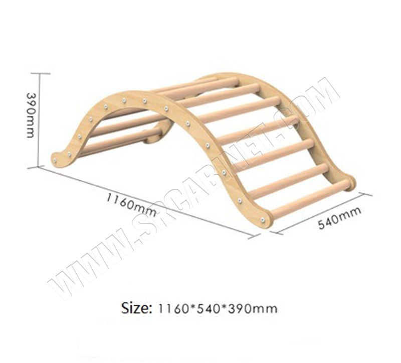 Kids sports indoor wooden climbing frame Triangle and ramp for kids