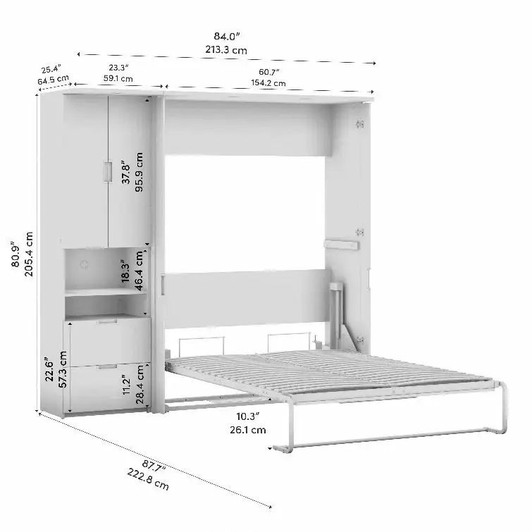 Smart Furniture Bedroom Set Murphy Bed Hidden Wall Bed Vertical Bed Frame