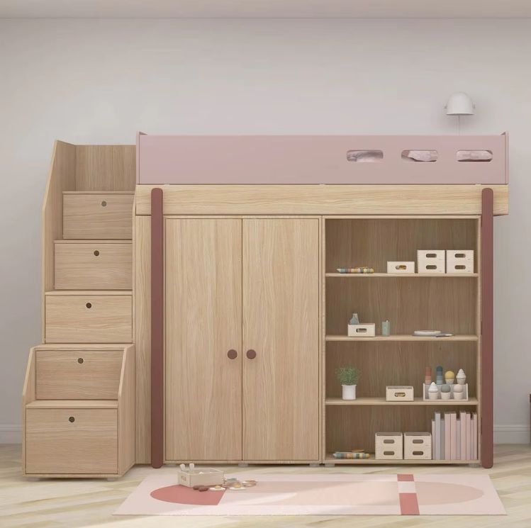 New Design Loft Children Beds Toddler Storage Space Solid Wood Children Beds With Many Colors For Your Choose