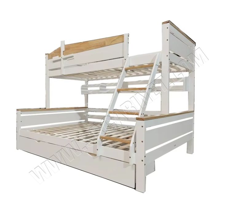 Solid wood children's bunk kids beds with drawers and shelves are uniquely styled and easy to assemble