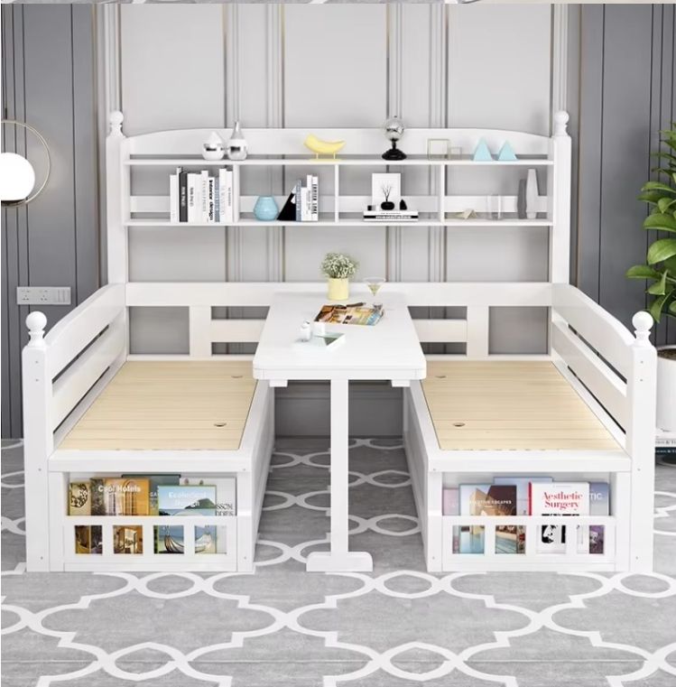 Adjustable Solid Wood Sofa Bed with Desk
