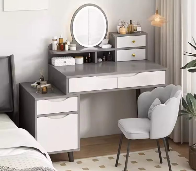 2024 Modern Minimalist Bedroom Dressing Table with Storage Light Luxury Small-Sized Bedside Makeup Table