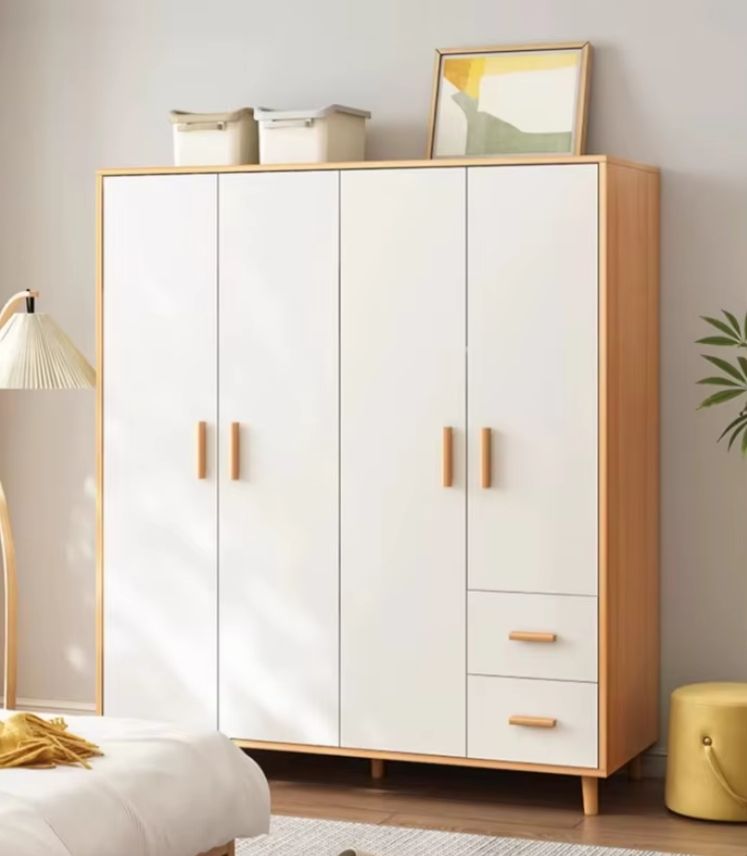 Modern Home Use Two-Door Large Wooden Cabinet Economical Simple Wardrobe Unit for Bedroom MDF Material