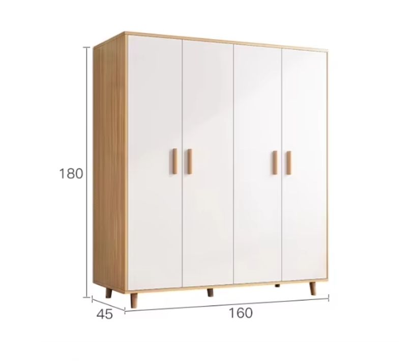 Modern Home Use Two-Door Large Wooden Cabinet Economical Simple Wardrobe Unit for Bedroom MDF Material