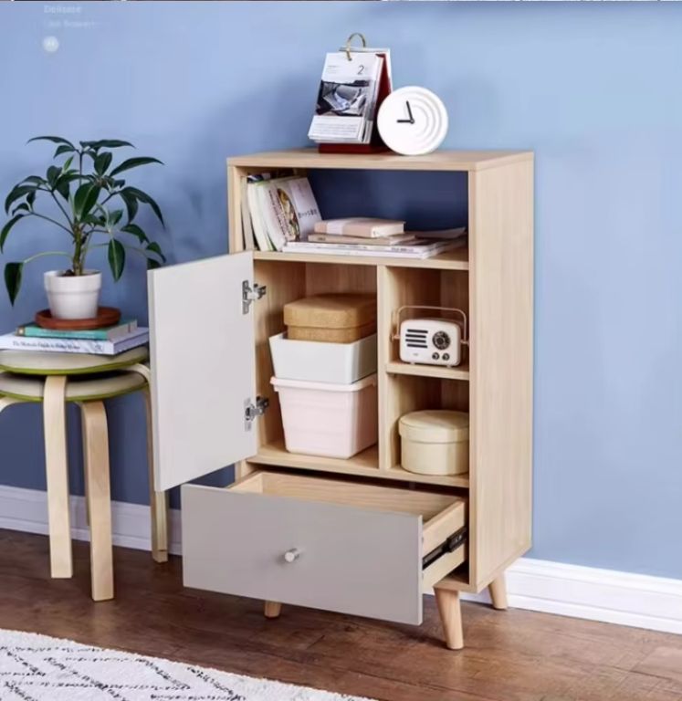 Modern Nordic Minimalist Living Room Storage TV Cabinet and Coffee Table Combination Small Home Use Floor Unit with Tea Table