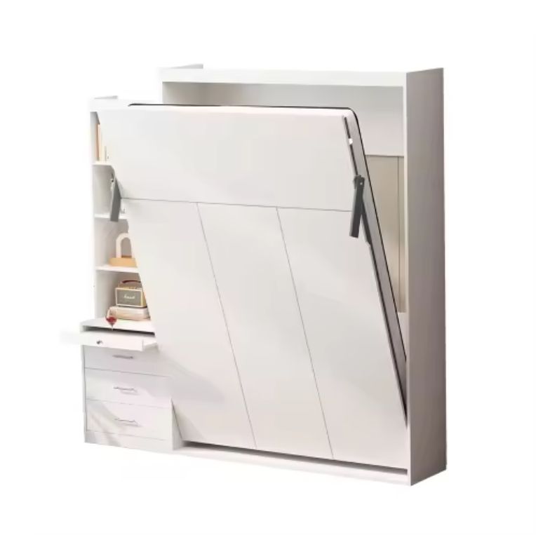 Multifunctional Modern Murphy Bed with Pull-Out Table Simple Design Home Furniture Wood Panel Use