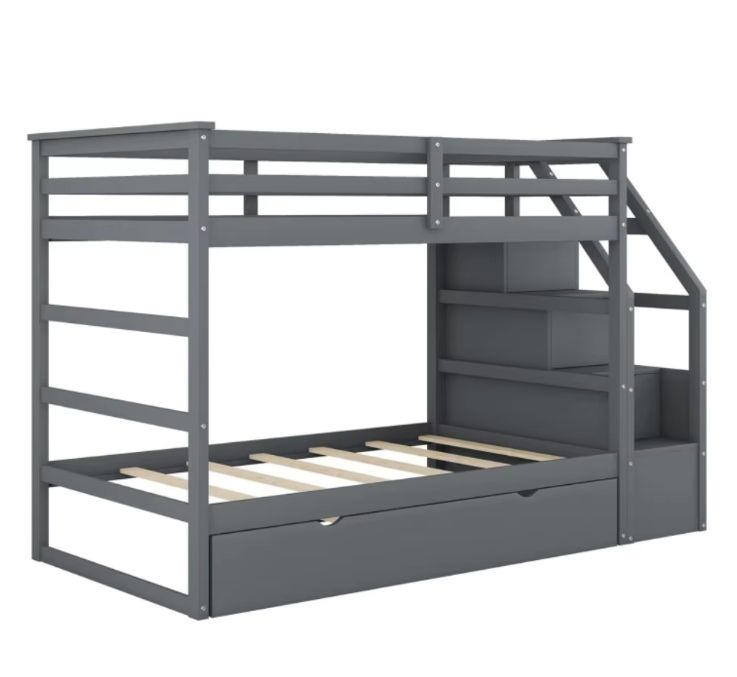 Children Bunk Bed Wooden Bunk Bed Full Size Pine Wood Bunk Bed Set for Children