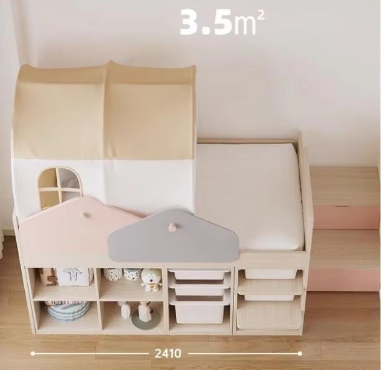 Customizable Solid Wood Half-Height Bunk Bed Children's Rooms Kindergarten Schools Hotels