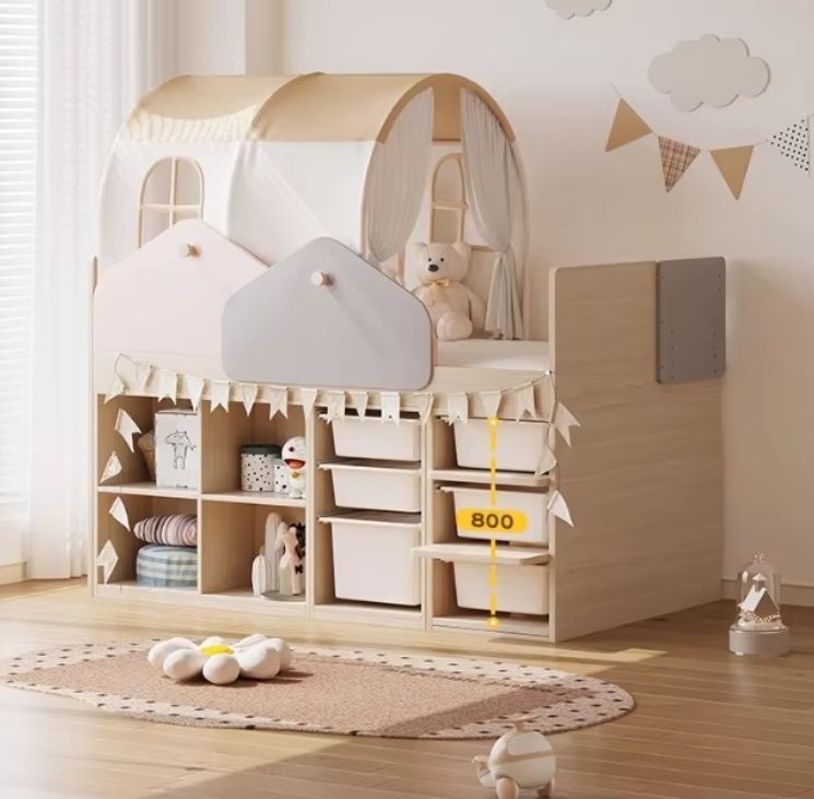 Customizable Solid Wood Half-Height Bunk Bed Children's Rooms Kindergarten Schools Hotels