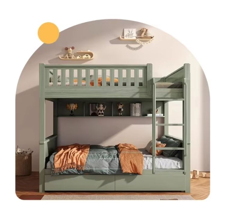 Customized Detachable High Low Beds Modern All Solid Wood Double Decker Bunk Beds for Children
