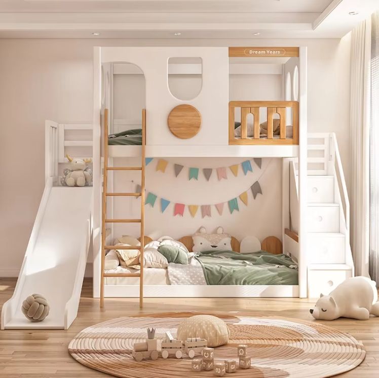 Factory Direct Wooden Furniture Double Bed Solid Wood Bunk Bed With Stairs/ladders Bunk Bed For Adult/Children