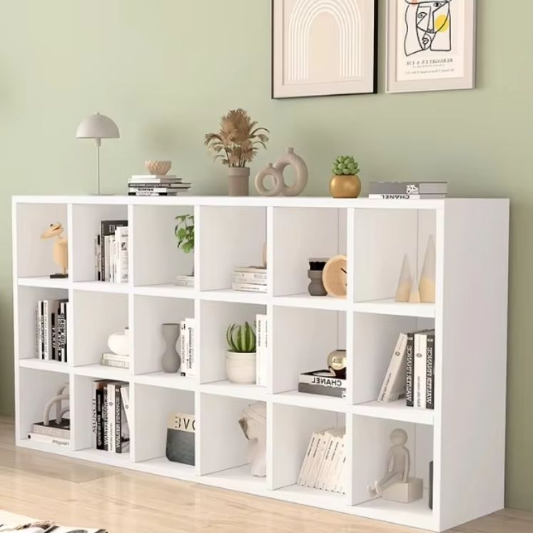 Solid Wood Multi-Layer Floor to Ceiling Bookshelf Living Room Wall Cabinet Storage for Students Home Combination Bookcase