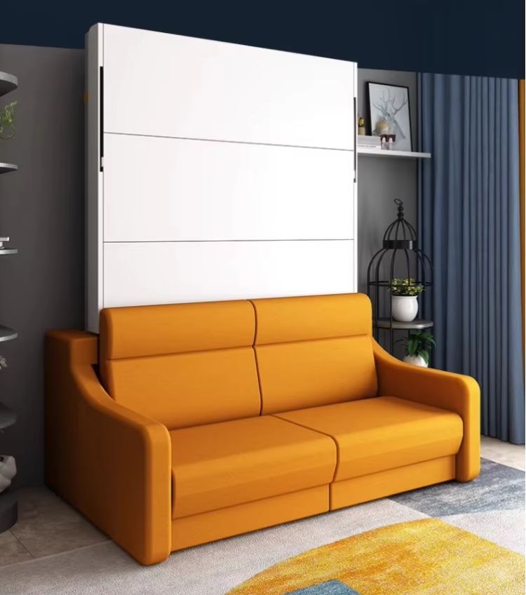 In stock in the United States Space Saving White Vertical Sofa Bed Folding Wall Bed Mechanism Murphy Bed with Sofa