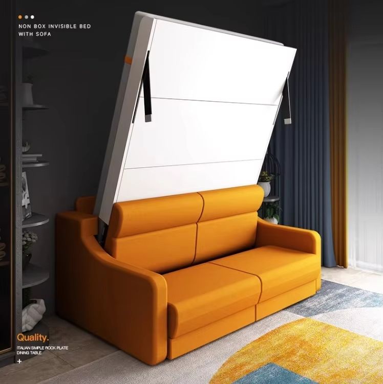In stock in the United States Space Saving White Vertical Sofa Bed Folding Wall Bed Mechanism Murphy Bed with Sofa