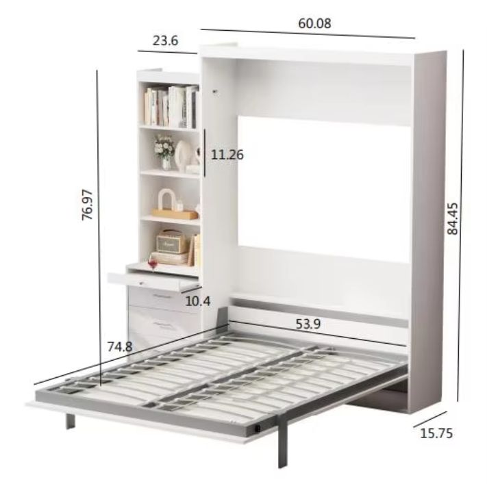 Multipurpose Space-Saving Vertical Murphy Bed Folding Hidden Wall Bed Mechanism