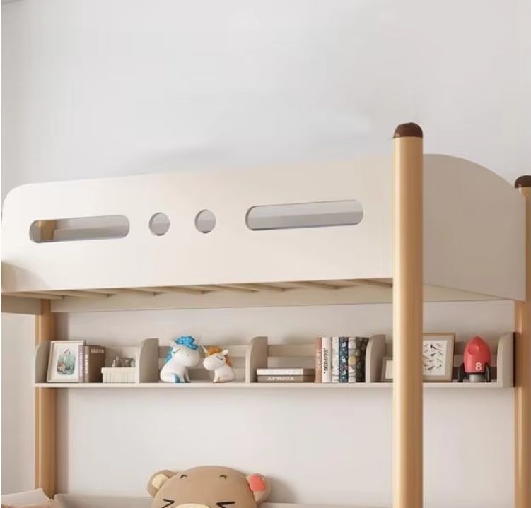 Modern All Solid Wood High-Low Bunk Bed for Children Car Bed Design for School and Home with Mother's Bed for Bedroom