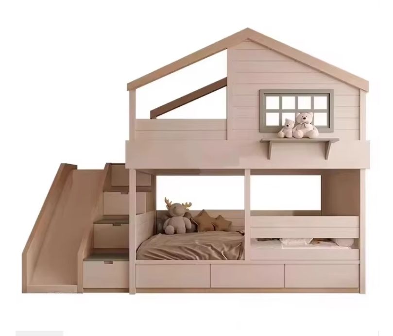Modern Extendable Loft Bed for Kids for Apartment or Basement Home Living Room Cabinets with Slide