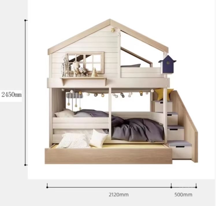 Modern Extendable Loft Bed for Kids for Apartment or Basement Home Living Room Cabinets with Slide
