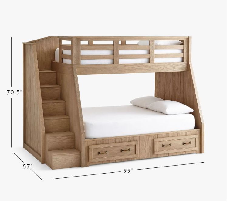 Kids' Wooden Twin-Over-Full Stair Bunk Bed Fun and Stylish Bedroom Furniture