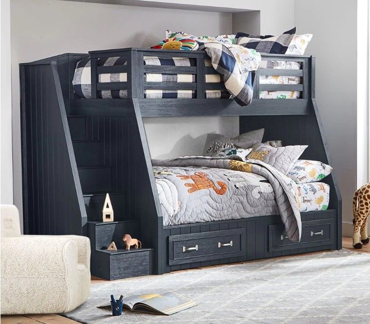 Kids' Wooden Twin-Over-Full Stair Bunk Bed Fun and Stylish Bedroom Furniture
