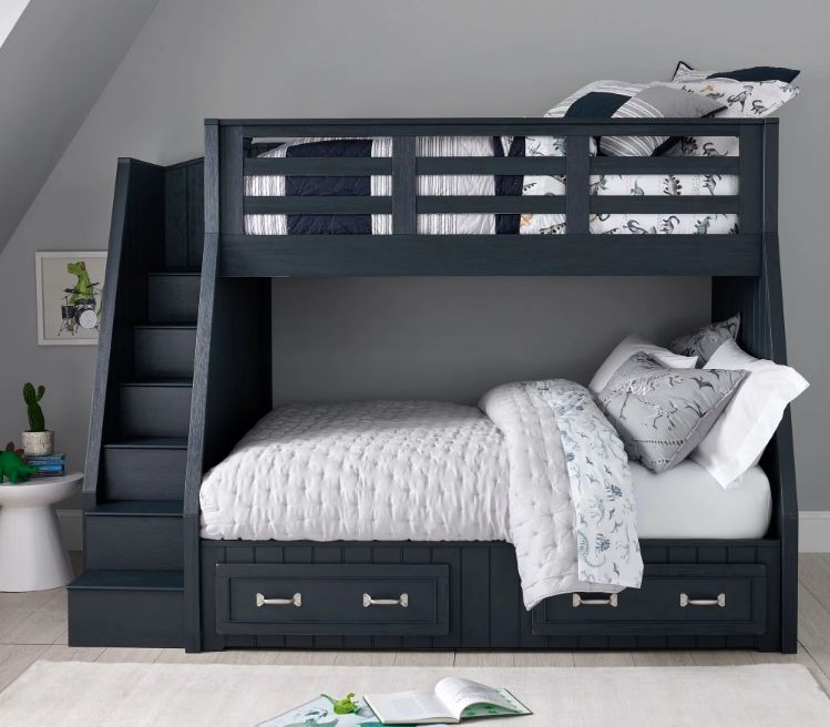 Kids' Wooden Twin-Over-Full Stair Bunk Bed Fun and Stylish Bedroom Furniture