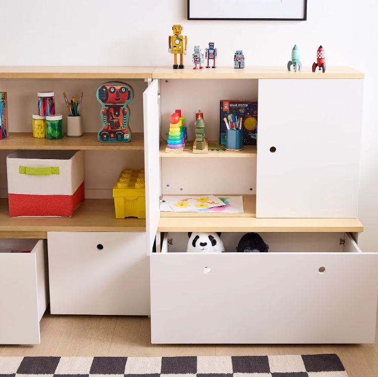 Modern Kids' Cabinet Furniture Wooden Storage Essentials Set