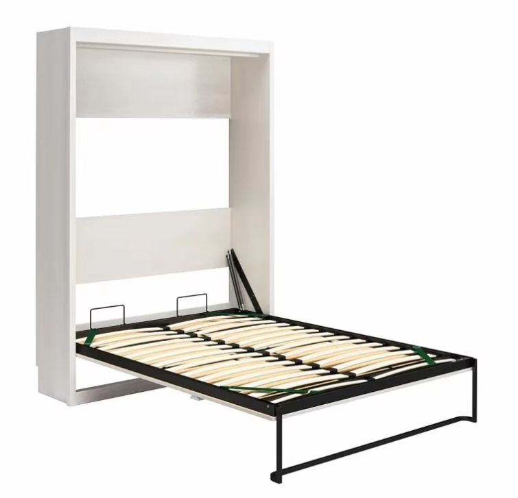 Modern Murphy Bed with 2 Vanity/Desk Storage Cabinets and Drawers Convenient Wall-Mounted Furniture Solution