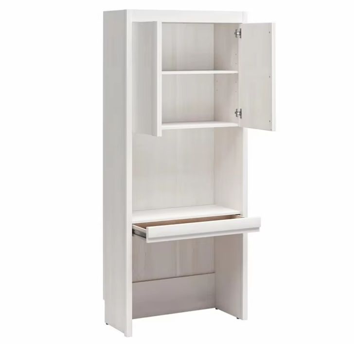 Modern Murphy Bed with 2 Vanity/Desk Storage Cabinets and Drawers Convenient Wall-Mounted Furniture Solution