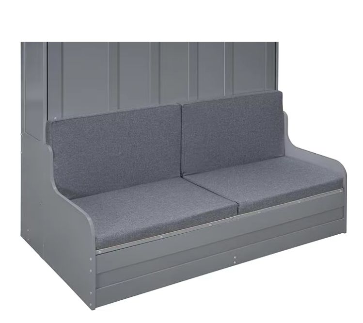 Twin Size Murphy Bed with Open Shelves Storage Drawers Built-In Wardrobe