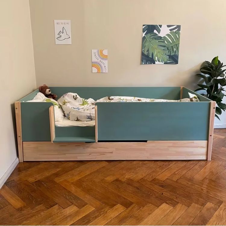 Montessori Toddler Bed with Slats Wooden Platform Bed and Floor Bed Elegant Design for Younger Kids