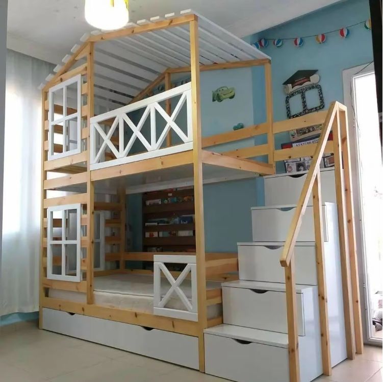Bedroom furniture wood kids bunk bed furniture children wooden baby bunk bed for kids