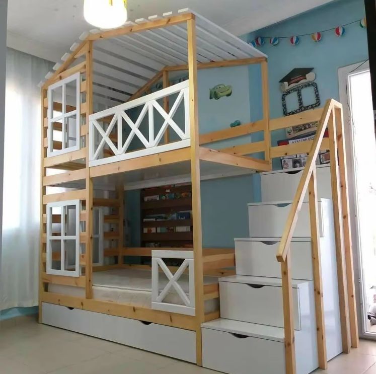 Bedroom furniture wood kids bunk bed furniture children wooden baby bunk bed for kids