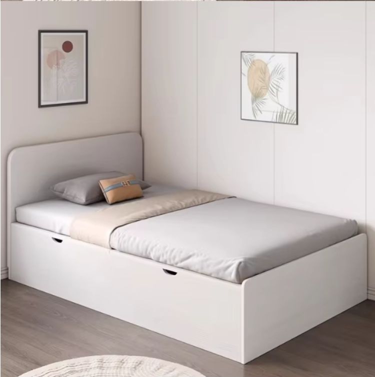 Adult Single Bed with High Box Storage 1 Meter 2 Small Tatami Beds Minimalist Panel Wood Style Student Dormitory Children's Room