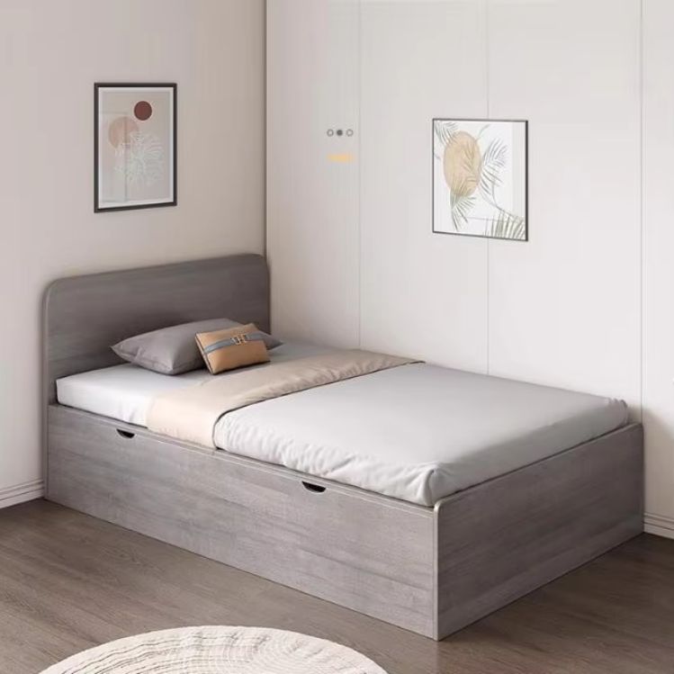 Adult Single Bed with High Box Storage 1 Meter 2 Small Tatami Beds Minimalist Panel Wood Style Student Dormitory Children's Room
