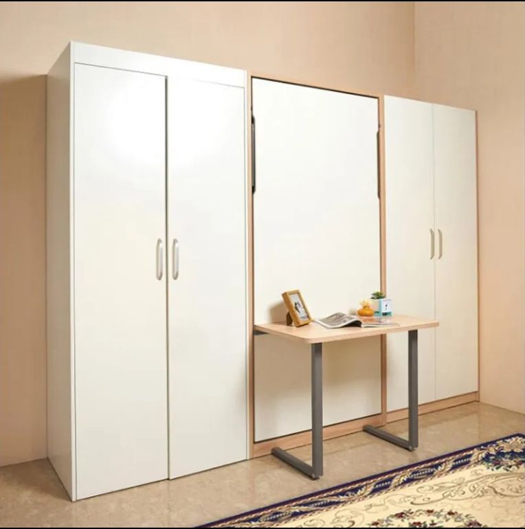 Factory Direct Sale Bedroom Furniture Space Saving Wall Bed Mechanism Wood Murphy Bed