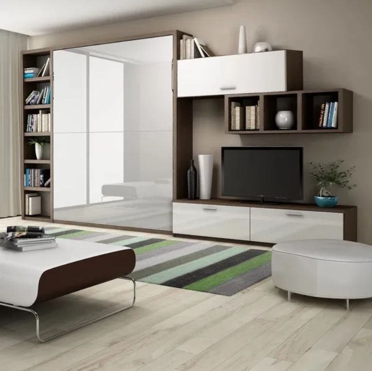 Factory Direct Sale Bedroom Furniture Space Saving Wall Bed Mechanism Wood Murphy Bed
