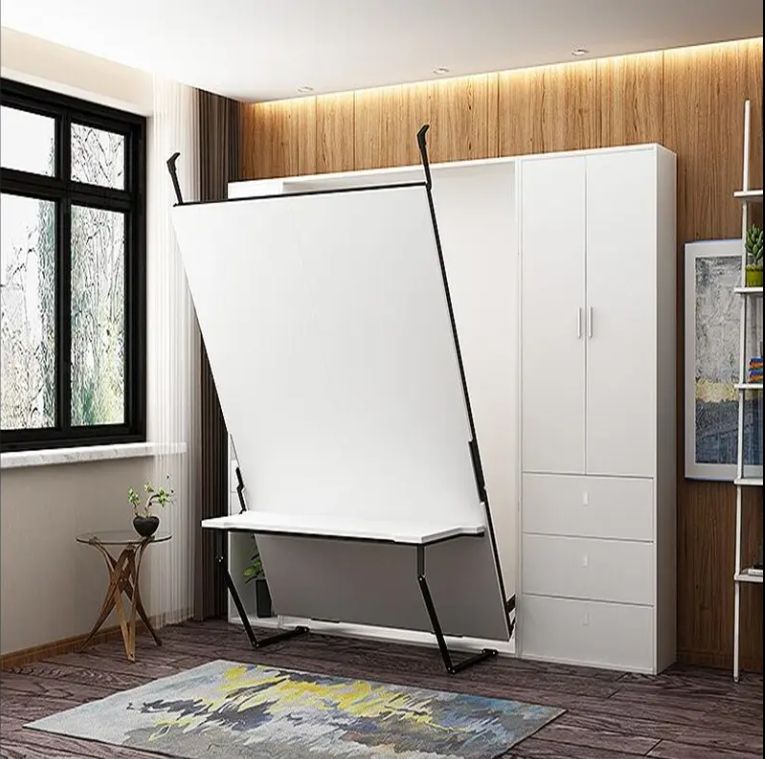 Easy assemble wall mounted bedroom furniture wooden space saving bed wall folding beda