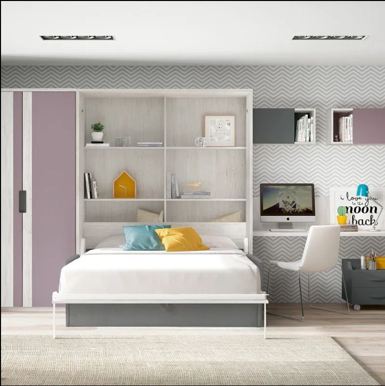 Easy assemble wall mounted bedroom furniture wooden space saving bed wall folding beda