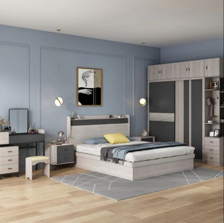 Sunrise new design modern home furniture bedroom hotel set bedroom sets modern room bedroom set king size for apartment